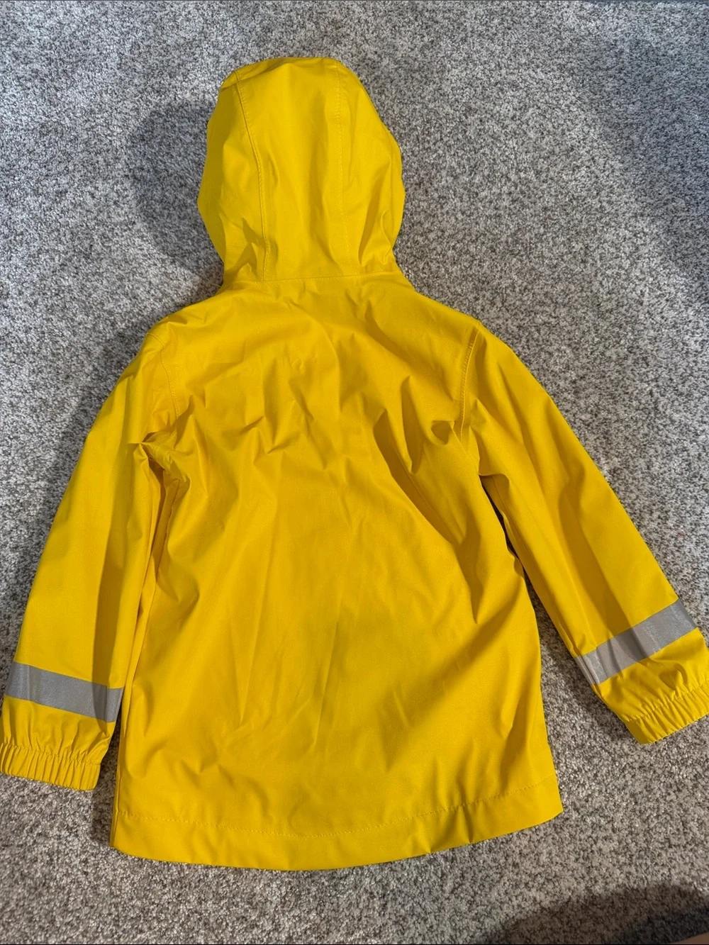 Cat & Jack Bright Yellow Hooded Rain Jacket with Reflective Trim